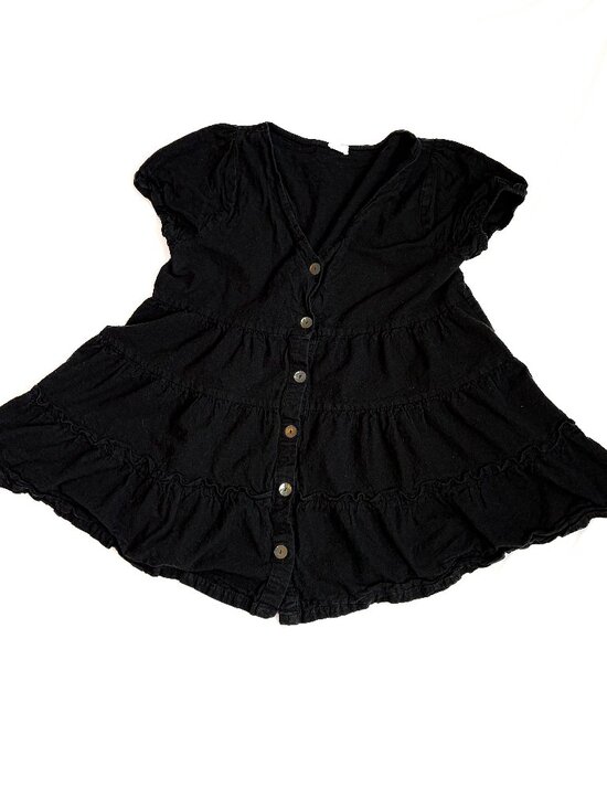 Cotton On Tops - Cotton On Black Tiered Babydoll Top | Flowy & Feminine | Trendy | L